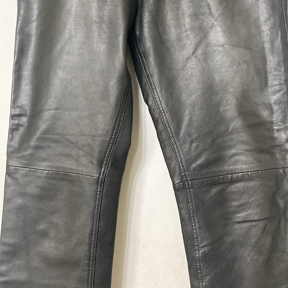 BLACK LEATHER PANTS - Picture 3 of 11